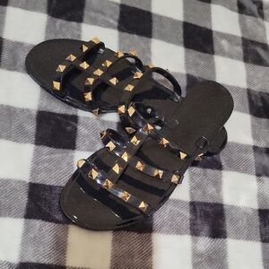 Studded Black Sandals